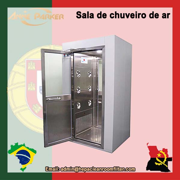 Gabinete de sala limpa com chuveiro de ar de descontaminação de aço inoxidável