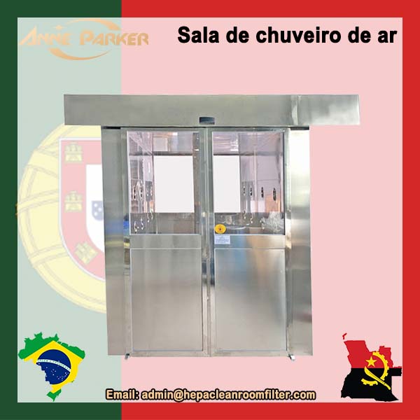 Projeto de câmara de sala limpa com chuveiro de ar de carga com porta deslizante automática