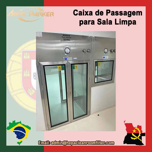 Sala limpa com caixa de passagem dinâmica em fornecedores de equipamentos farmacêuticos