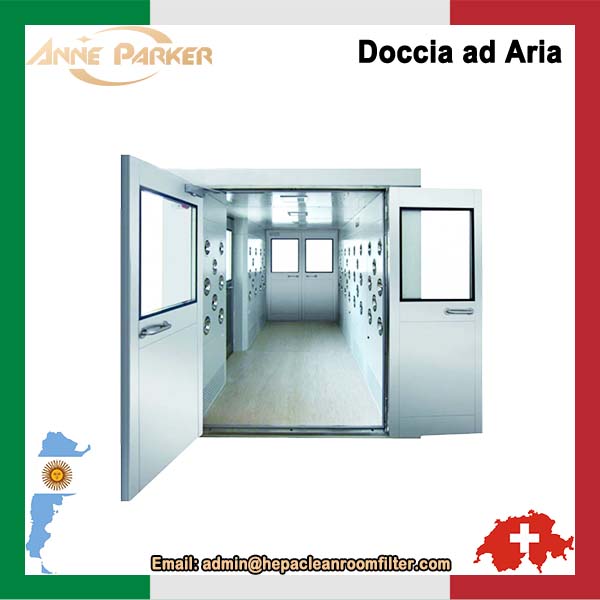 Macchina per doccia ad aria a doppia porta per carichi nell'industria farmaceutica