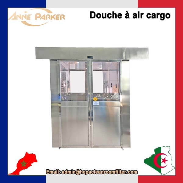Douche à air de chargement à porte coulissante automatique, conception de chambre de salle blanche