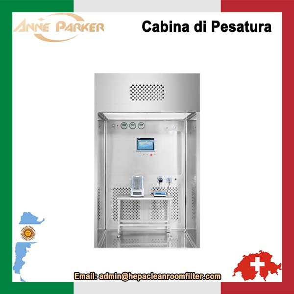 Cabina di distribuzione a flusso d'aria laminare inverso, sala di pesatura in laboratorio