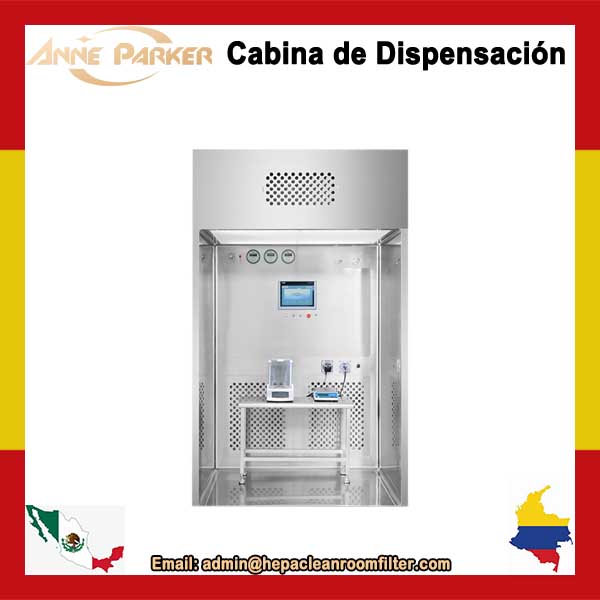 Cabina de dispensación de flujo laminar inverso que filtra la sala de pesaje del laboratorio