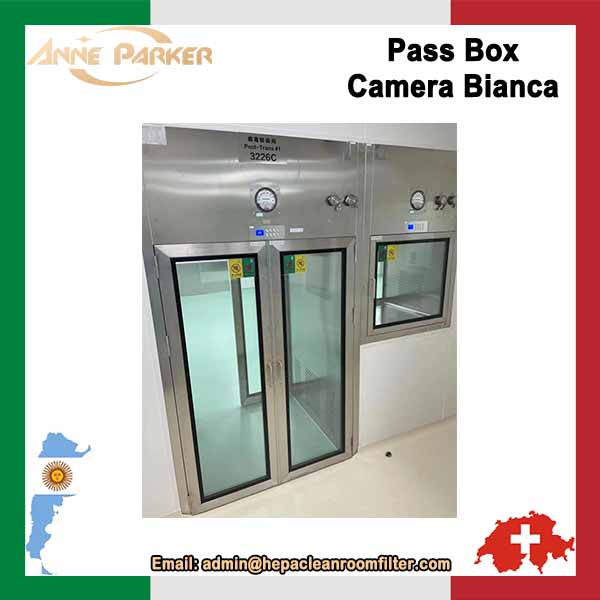 Camera bianca con passaggio dinamico in fornitori di apparecchiature farmaceutiche